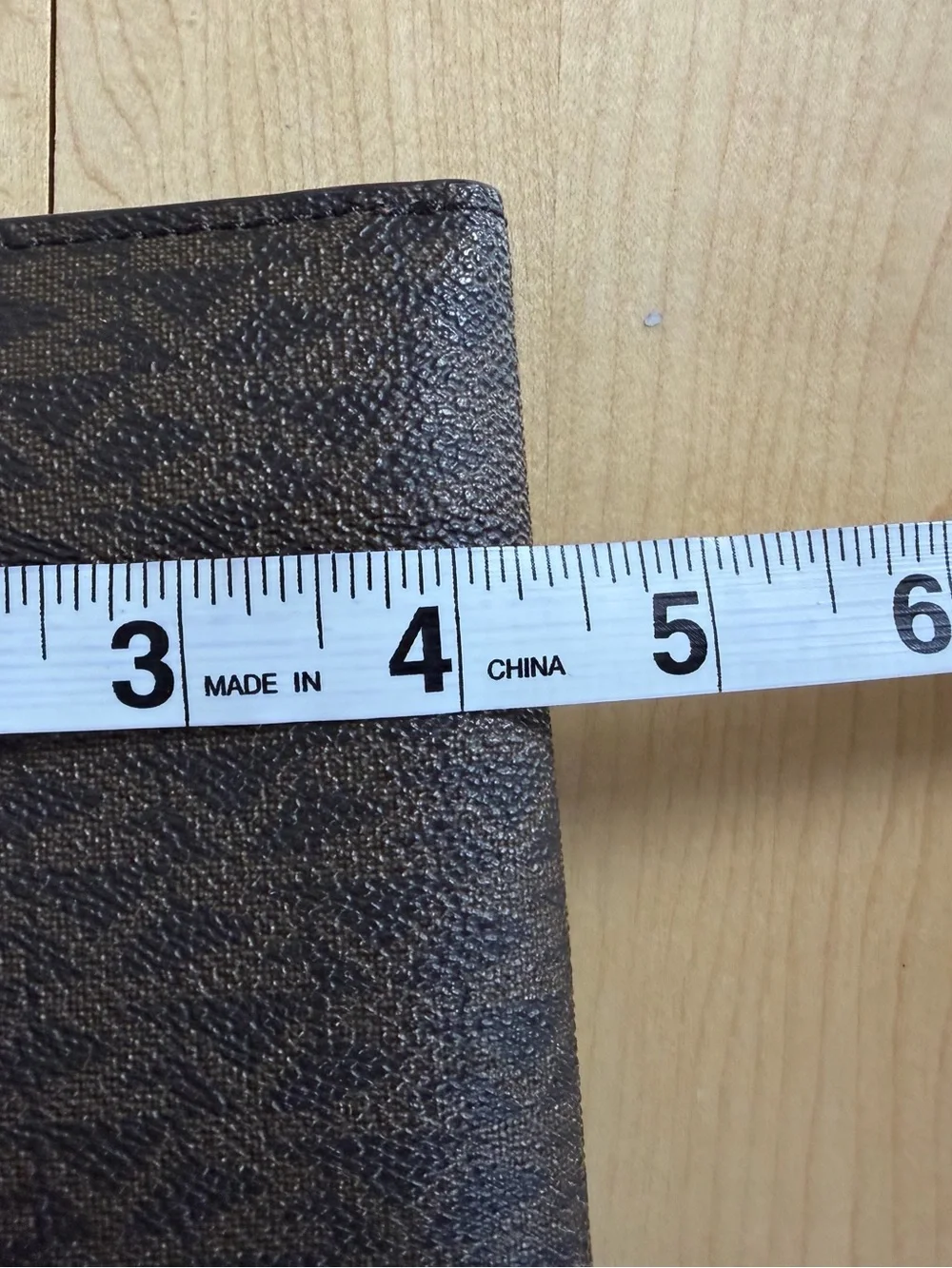 Michael Kors Brown Signature Leather Wristlet Clutch with Gold Hardware